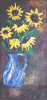 Sunflowers in Blue Jug